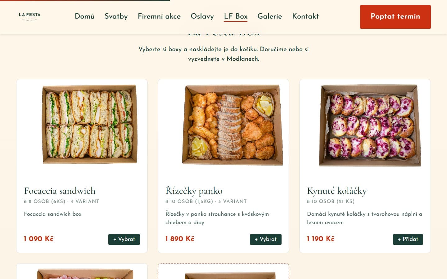 Online-Bestellung der La Festa Boxen