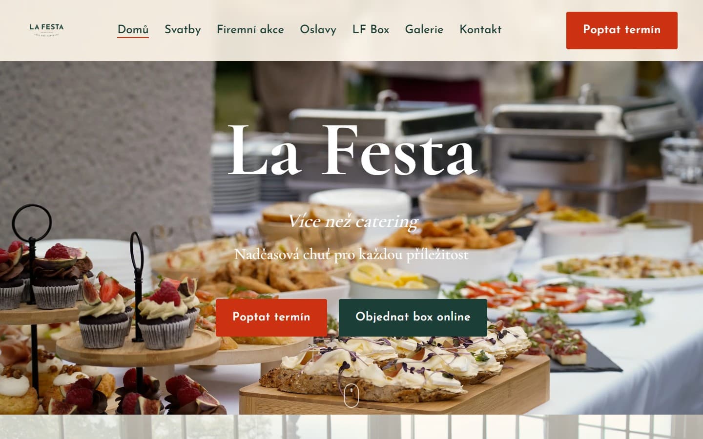 Startseite der Website La Festa auf dem Desktop
