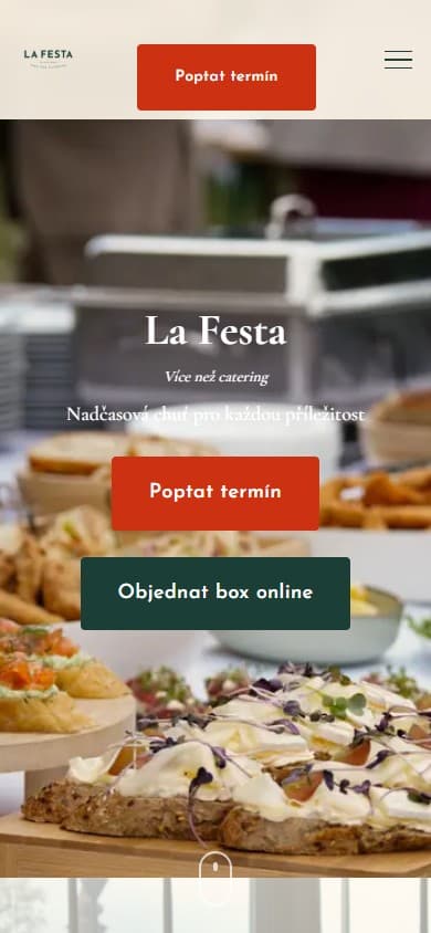 Mobile version of the La Festa website